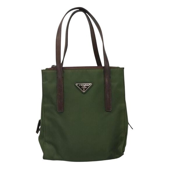 Prada Tessuto Khaki Synthetic Tote Bag (Pre-Owned) - Picture 1 of 16